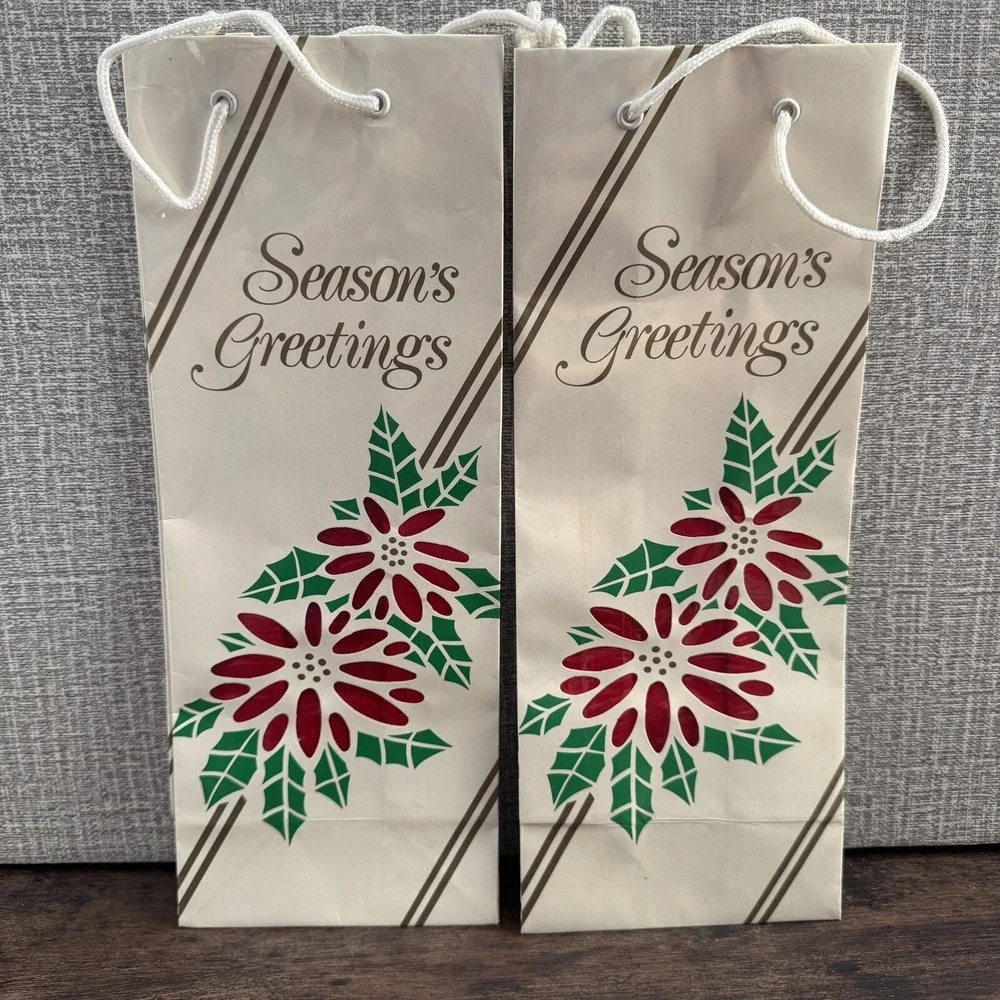 Vintage Christmas Gift Wrap or Crafting Lot Gift Tags Bags Cards Ribbon